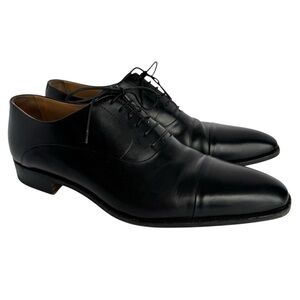 Romano Martegani Cap Toe Oxford Dress Shoes Sz 11 Italian Leather Black Lace Up